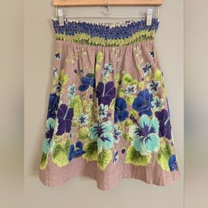 Free People Floral Linen Blend Skirt Size Small